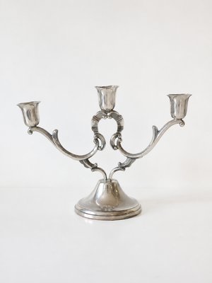 Swedish Grace K8 3-Arm Candelabra in Pewter from Svenskt Tenn, 1936 — view 1