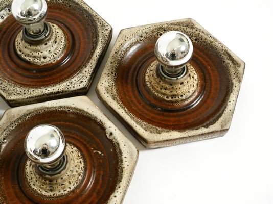 Hexagonal Fat Lava Ceramic Wall Lamps from Hustadt Leuchten