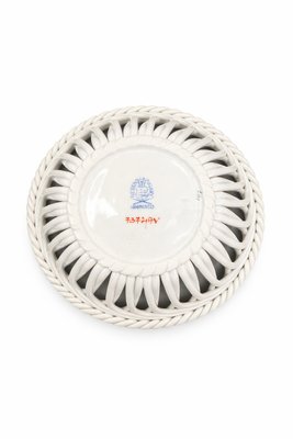 Vintage Handpainted Apponyi Green 7373 Openwork Porcelain Basket from Herend, Hungary, 1970s — view 7