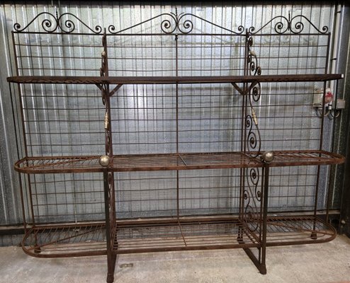 【SALE】vintage iron shelf 1180*800*310 Iron Baker's Shelf, 1930s for sale at Pamono
