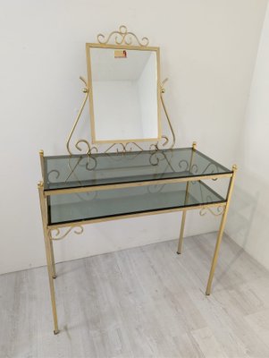 gold metal dressing table Amazon.com : Side End Table Dressing Table with Chair and LED Mirror, Vanity set Marble Make Up Tables Corridor Side Table Gold Metal Frame Console table for Livingroom Bedroom Hall in 2