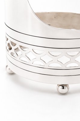 Art Deco Mottled Spatter Glass and Silver-Plated Covered Jar, Belgium, 1930s — view 10