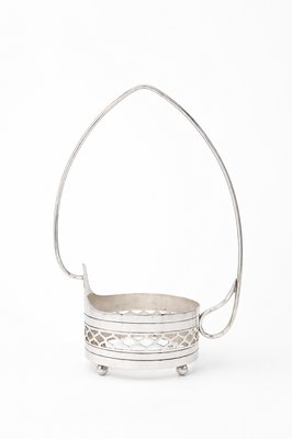 Art Deco Mottled Spatter Glass and Silver-Plated Covered Jar, Belgium, 1930s — view 9