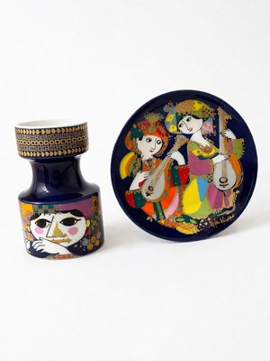 Vintage Polychrome and Porcelain Set by Bjørn Wiinblad for Rosenthal, 1970s, Set of 2 — view 1