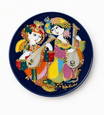Vintage Polychrome and Porcelain Set by Bjørn Wiinblad for Rosenthal, 1970s, Set of 2 — view 7