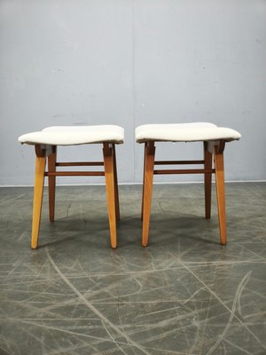 Beech Wood Stools by Závod Malacky, Czechoslovakia, 1970s, Set of