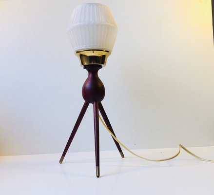 Mid Century Danish Tripod Table Lamp In Teak Brass Glass 1950s For At Pamono Mid Century Danish Tripod Table Lamp In, Mid Century Teak Brass Lamp