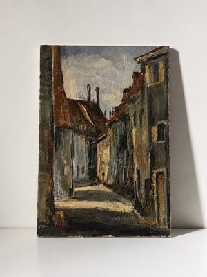 Alfred Usselmann, Chemin en Alsace, 1968, Oil on Canvas, Framed — view 2