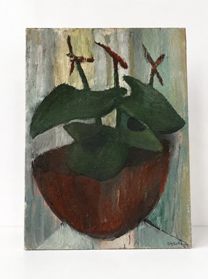 Yvonne Grauer, Flowers in a Gourd, 1960s, Oil Painting — view 1