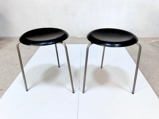 Black Dot Model 3170 Stools by Arne Jacobsen for Fritz Hansen