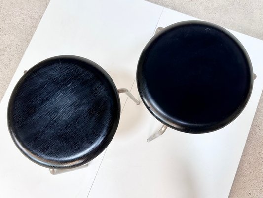 Black Dot Model 3170 Stools by Arne Jacobsen for Fritz Hansen