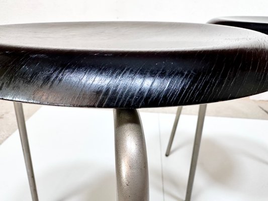 Black Dot Model 3170 Stools by Arne Jacobsen for Fritz Hansen