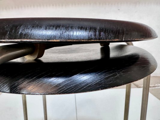 Black Dot Model 3170 Stools by Arne Jacobsen for Fritz Hansen
