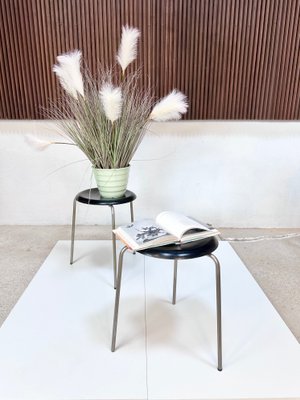 Black Dot Model 3170 Stools by Arne Jacobsen for Fritz Hansen