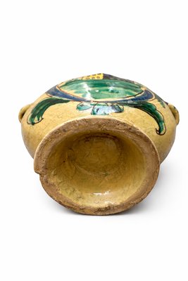 Mid-Century Modern Sicilian Caltagirone Ceramic Pilgrim Flask