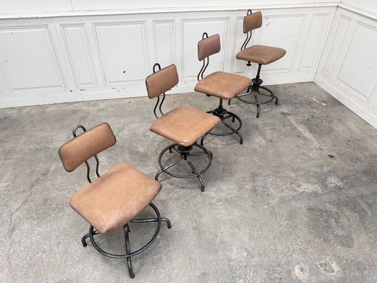 Chaises d'Atelier Flambo Vintage de Flambo, 1950s, Set de 4 en