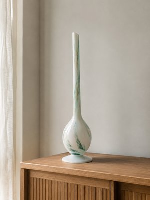 Mid-Century Italian Opaline Glass Solifleur Vase from Cristalleria La Toscana, 1970s — view 2