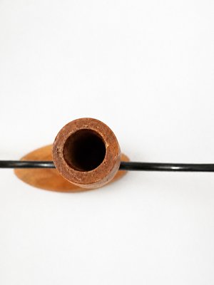 Mid-Century Modern Danish Teak & Metal Candleholder, 1960s — view 4