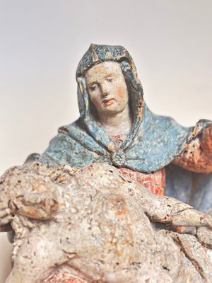 pieta Excellent ⅣC Pieta, Vesperbild, 17th Century German, Carved Wood, Painted for