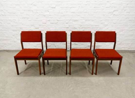 Dining Chairs From Topform 1960s, Red Tartan Dining Chairs Next