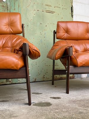 Lounge Chairs Modell MP-41 in Cognac Leder by Percival Lafer