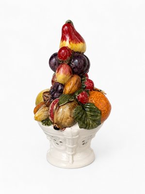 Mid-20th Century Italian Majolica Ceramic Fruit Topiary Centerpiece, 1970s — view 8