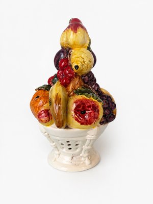 Mid-20th Century Italian Majolica Ceramic Fruit Topiary Centerpiece, 1970s — view 1