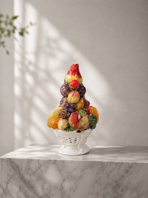 Mid-20th Century Italian Majolica Ceramic Fruit Topiary Centerpiece, 1970s — view 5