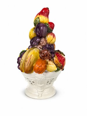 Mid-20th Century Italian Majolica Ceramic Fruit Topiary Centerpiece, 1970s — view 4