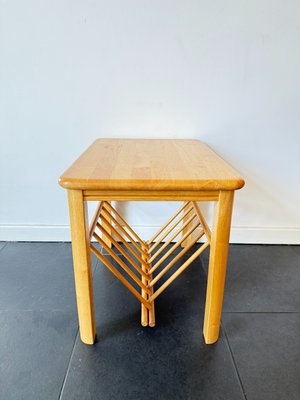 Vintage Wooden Side Table with Magazine Rack, 1970s for sale at Pamono