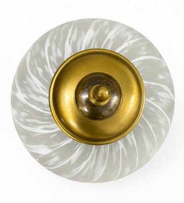 Mid-Century Italian Brass and Murano Swirl Glass Sconce by Vetreria Lag, 1970s — view 6