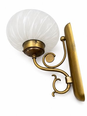 Mid-Century Italian Brass and Murano Swirl Glass Sconce by Vetreria Lag, 1970s — view 7