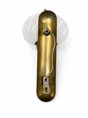 Mid-Century Italian Brass and Murano Swirl Glass Sconce by Vetreria Lag, 1970s — view 11