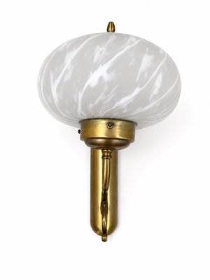 Mid-Century Italian Brass and Murano Swirl Glass Sconce by Vetreria Lag, 1970s — view 4