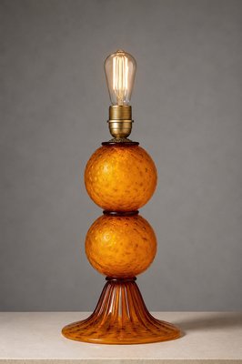 Murano Glass Sommerso · Amber Table Lamp — view 2