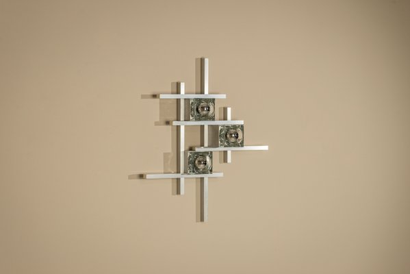 Wall Lamps in Aluminum by Gaetano Sciolari, Italy, 1970s, Set of 2