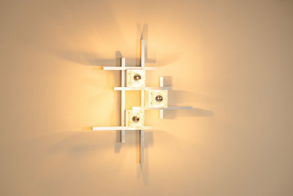Wall Lamps in Aluminum by Gaetano Sciolari, Italy, 1970s, Set of 2
