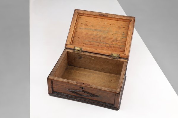 Art Deco French Sewing Box in Sculpted Wood, 1890s for sale at Pamono