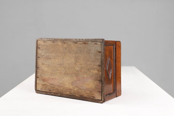 Art Deco French Sewing Box in Sculpted Wood, 1890s for sale at Pamono