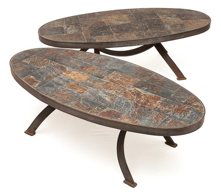 Brutalist Coffee Tables, 1950s, Set of 2 for sale at Pamono