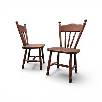 アンティークチェア　無垢　椅子　stick back chair-oak Victorian Oak Children's Stick Back Chairs, 1960s, Set of 2 for