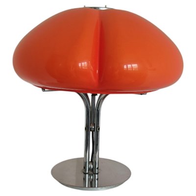 Quadrifoglio Table Lamp in Orange Acrylic from Guzzini, Former