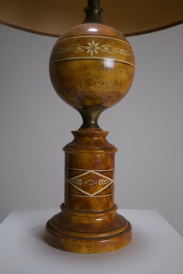 仏60s ヴィンテージランプ made in France French Neoclassical Trompe-'Œil Painted Ceramic Table Lamp, 1960s