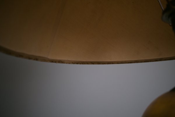 French Neoclassical Trompe-'Œil Painted Ceramic Table Lamp, 1960s