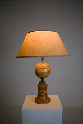 French Neoclassical Trompe-'Œil Painted Ceramic Table Lamp, 1960s
