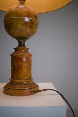French Neoclassical Trompe-'Œil Painted Ceramic Table Lamp, 1960s