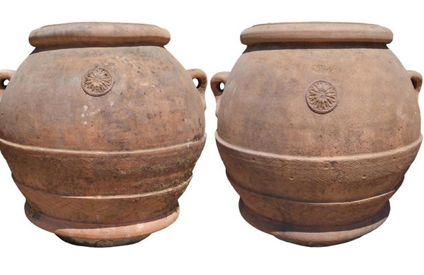 Antique Tuscan Oil Jars by Carlo Vanni, Impruneta, Florence, Set