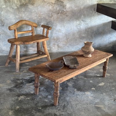 Coffee Table in Indonesian Brown Teak, 1980s for sale at Pamono