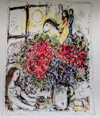 Large Lithograph Poster from Marc Chagall, 1974 for sale at Pamono