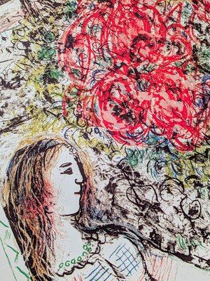 Large Lithograph Poster from Marc Chagall, 1974 for sale at Pamono